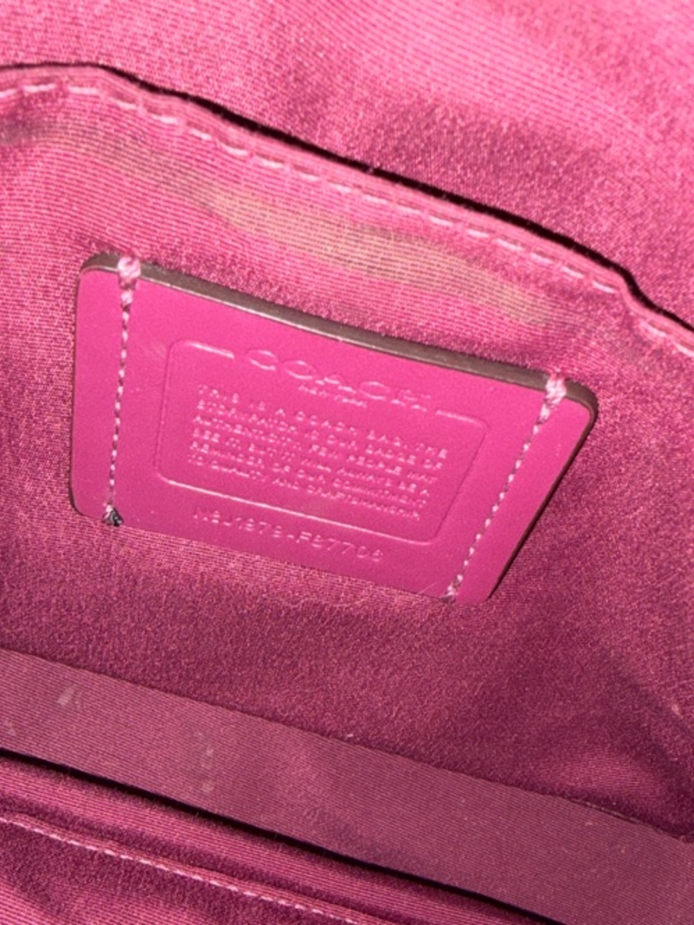 Coach Brown Signature Satchel with Metallic Pink Trim - Picture 7 of 8